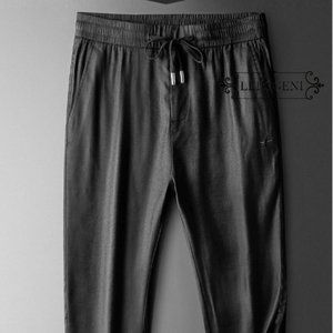Light luxury brand sportswear men's Linen middle-aged men's casual pants